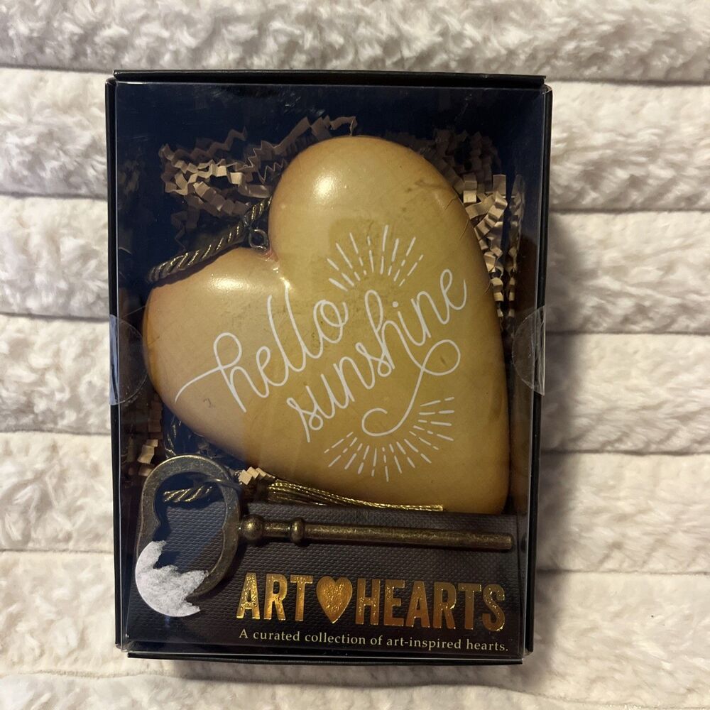 Art Hearts DEMDACO “hello sunshine” Heart And Key Valentine Ornament